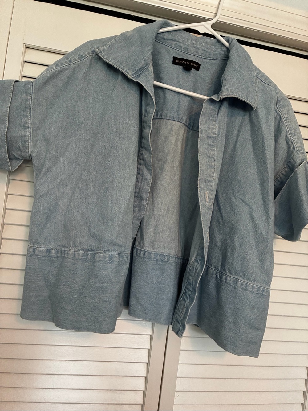 Banana Republic Light Blue Short Sleeve Denim Shirt